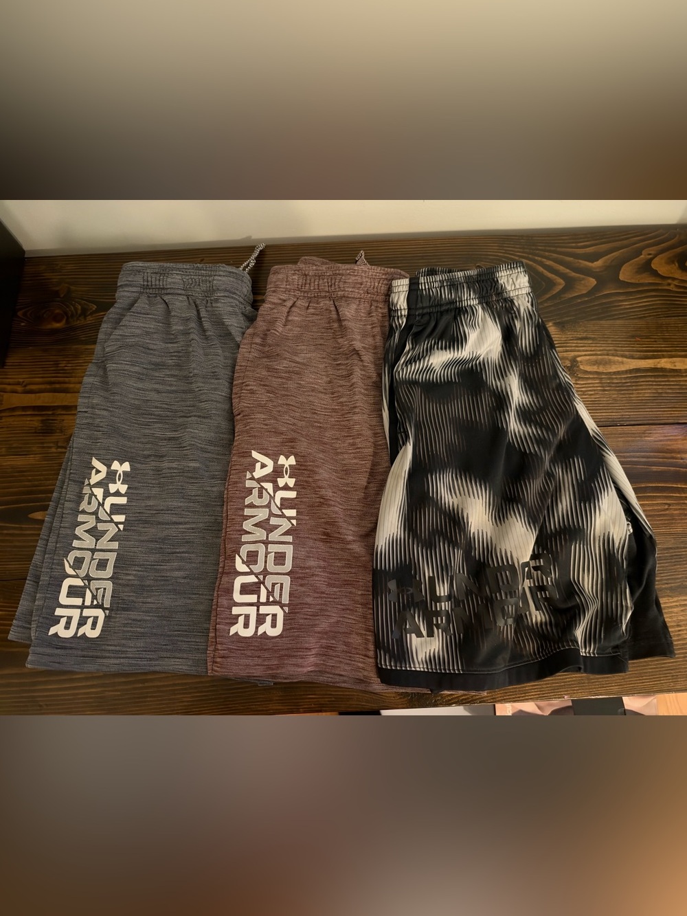 Under Armour Kids' Maroon/Burgundy and Gray Athletic Shorts Pack